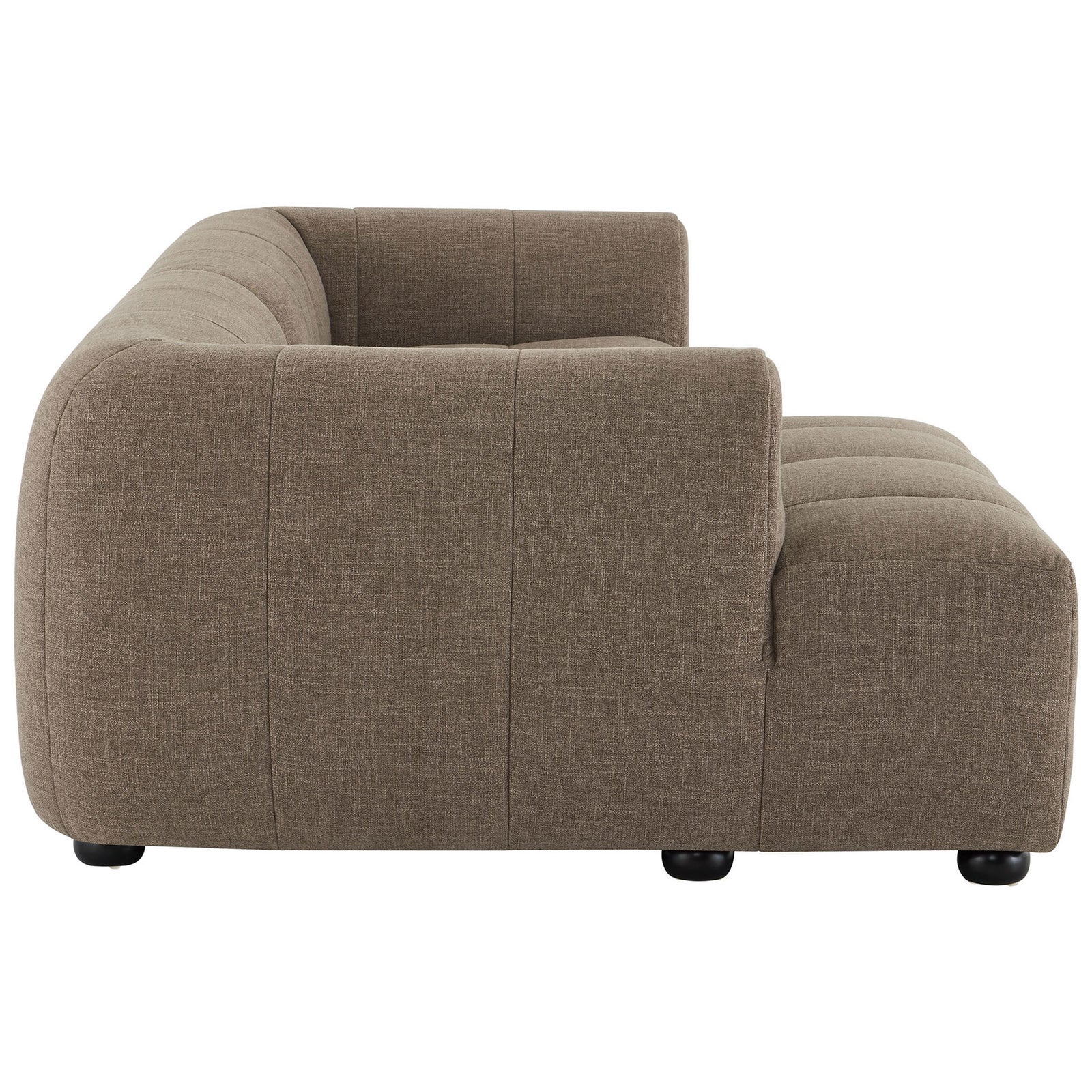 Liana left-facing mocha chaise sofa with deep seat cushions and generously padded arms || EEI-6868-MOC || side_studio