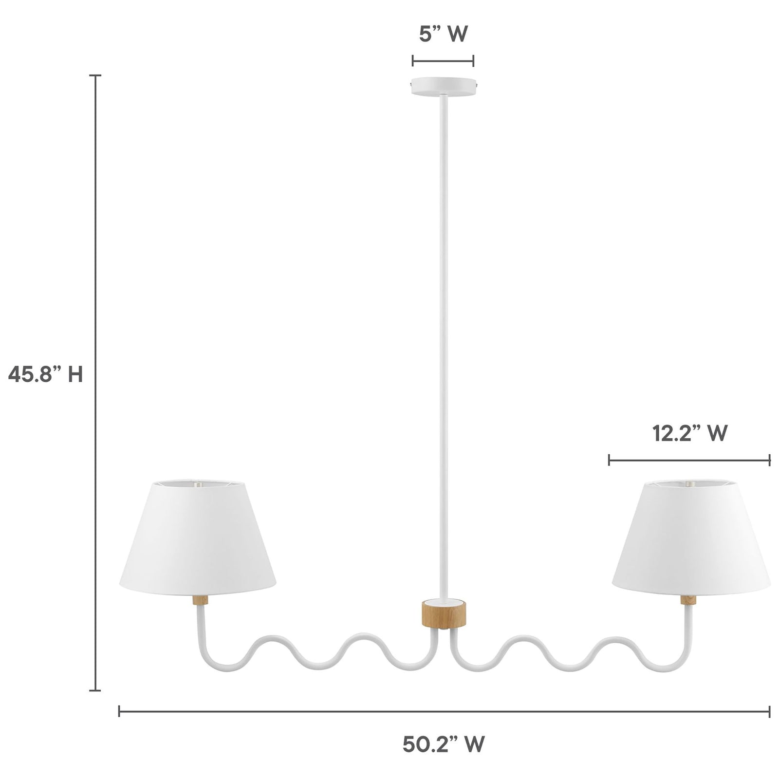 Dimensions: 50.2 in wide x 45.8 in high with 12 in wide shades and 5 in canopy || EEI-6882-NAT-WHI || dimension_studio