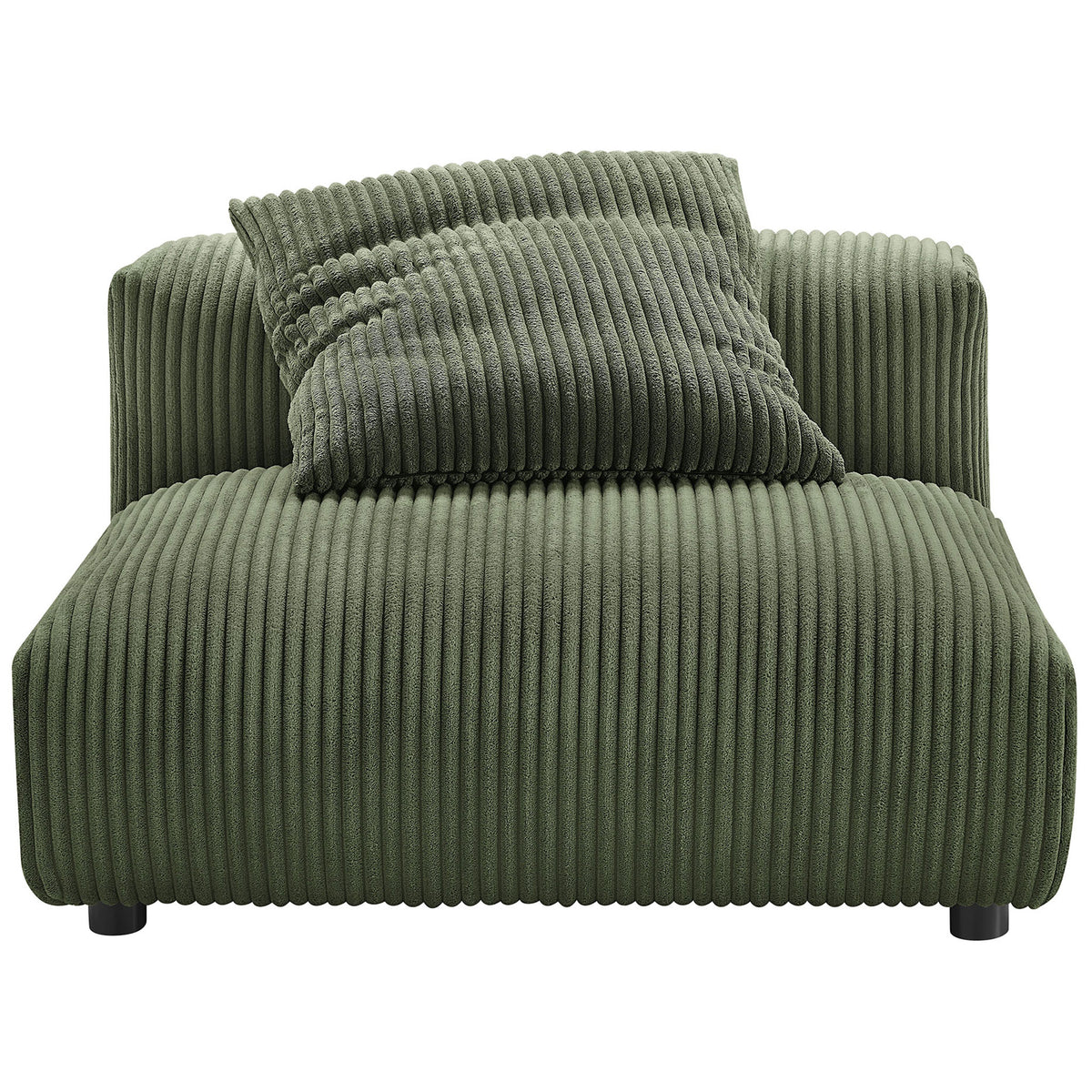 Deep, low-profile seat with a coordinating pillow and inviting, wide-wale corduroy texture || EEI-6884-FRN || front_studio