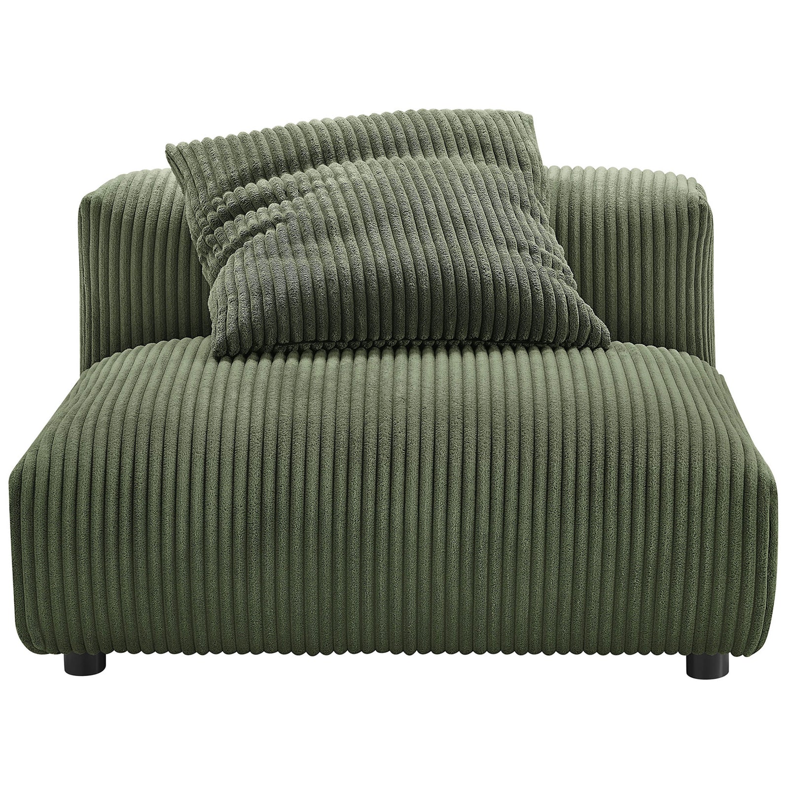 Deep, low-profile seat with a coordinating pillow and inviting, wide-wale corduroy texture || EEI-6884-FRN || front_studio