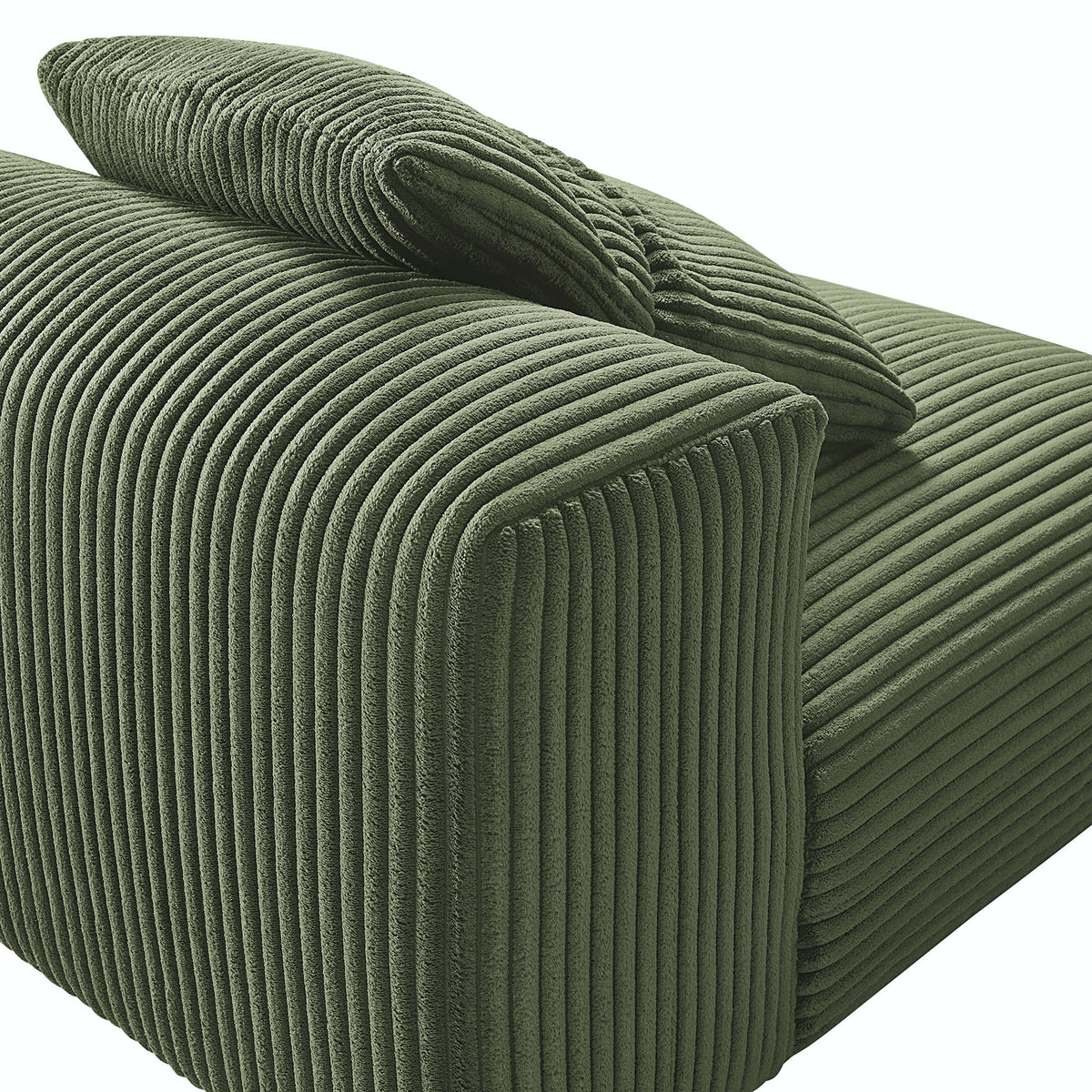 Thick wide-wale corduroy delivers standout texture with plush cushioning and crisp, tailored seams || EEI-6884-FRN || detail_studio