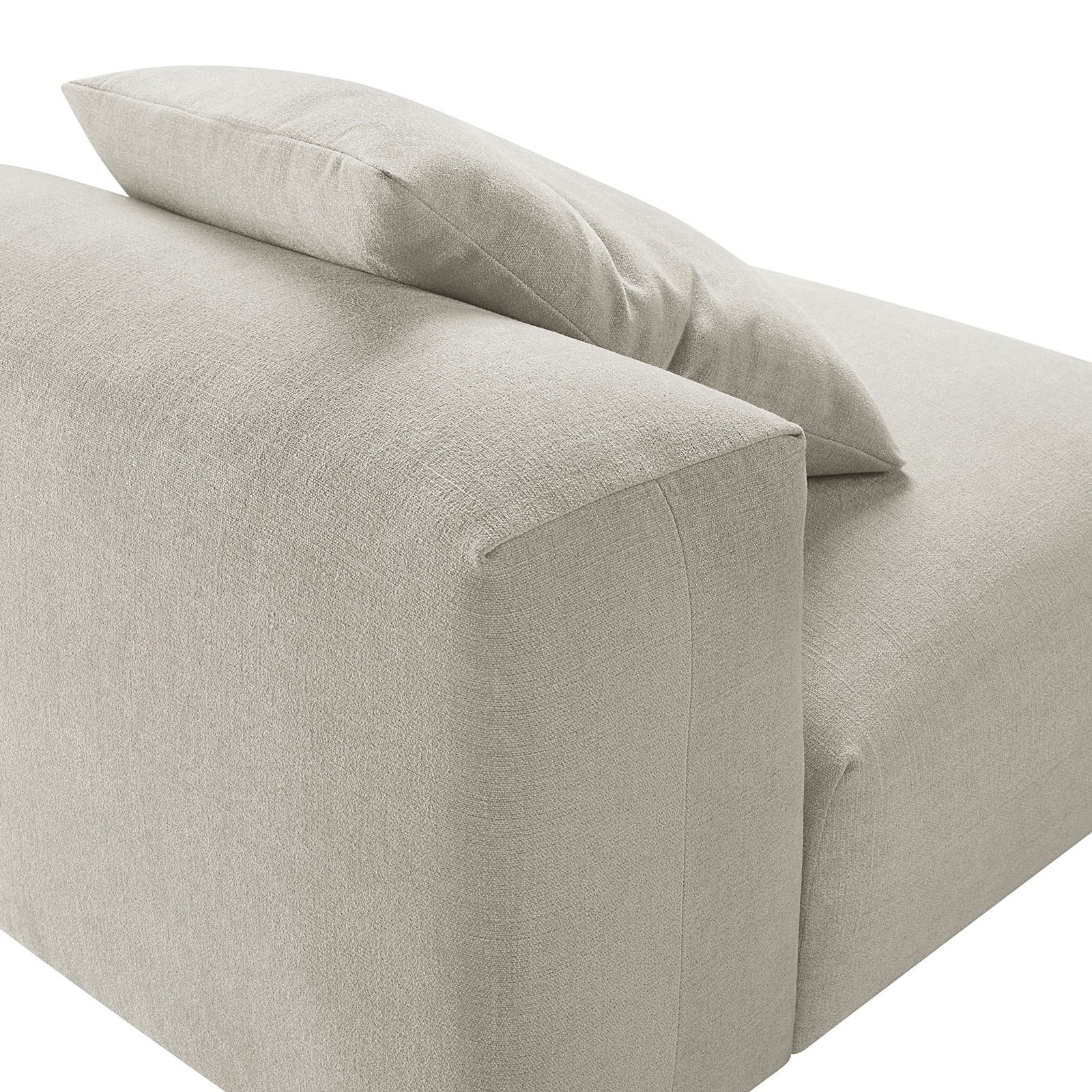 Textured weave upholstery and smooth rounded edges create a soft, inviting look and feel || EEI-6885-LIN || corner_studio