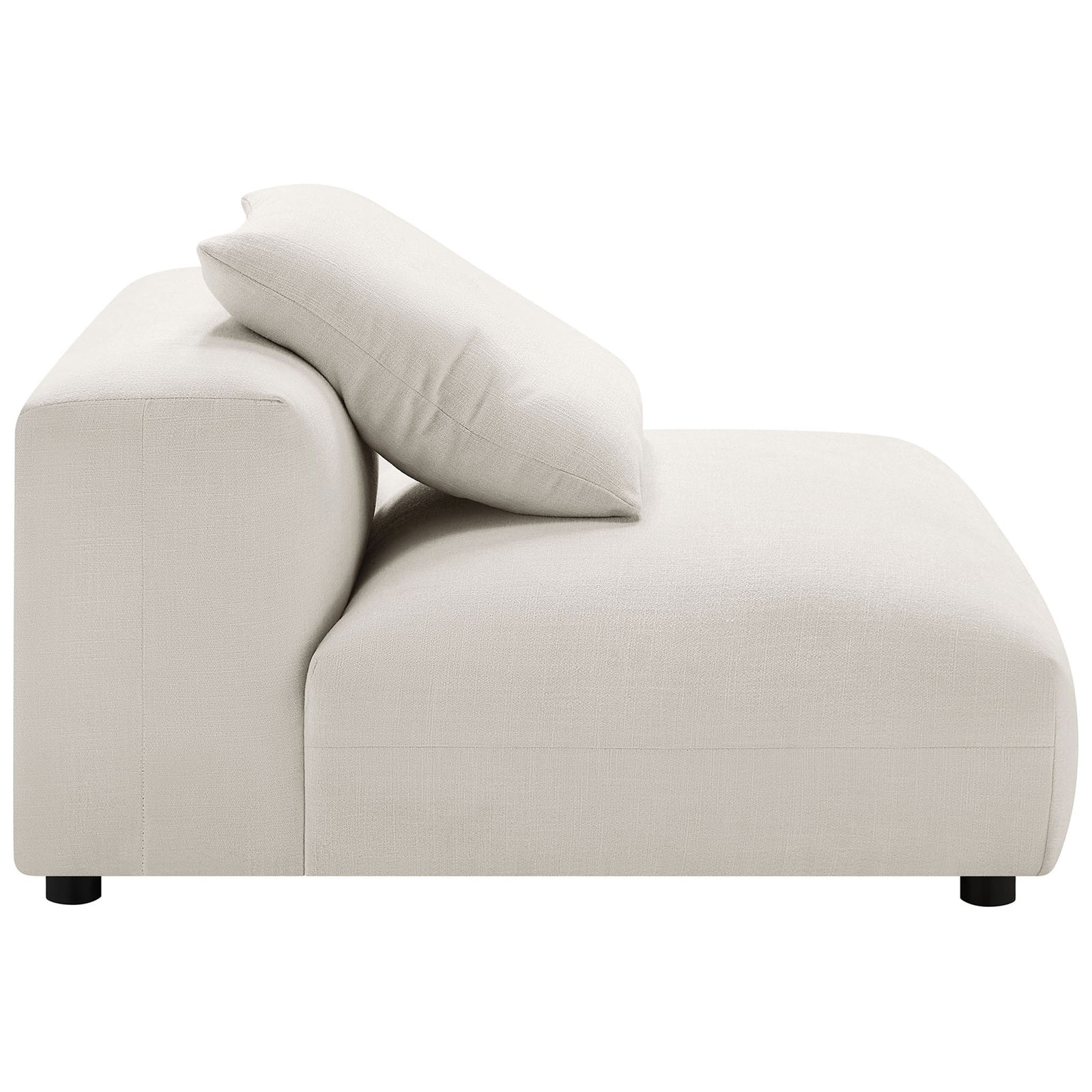 Generous deep seat with gently rounded edges and supportive slope back for relaxed lounging. || EEI-6885-SAL || side_studio