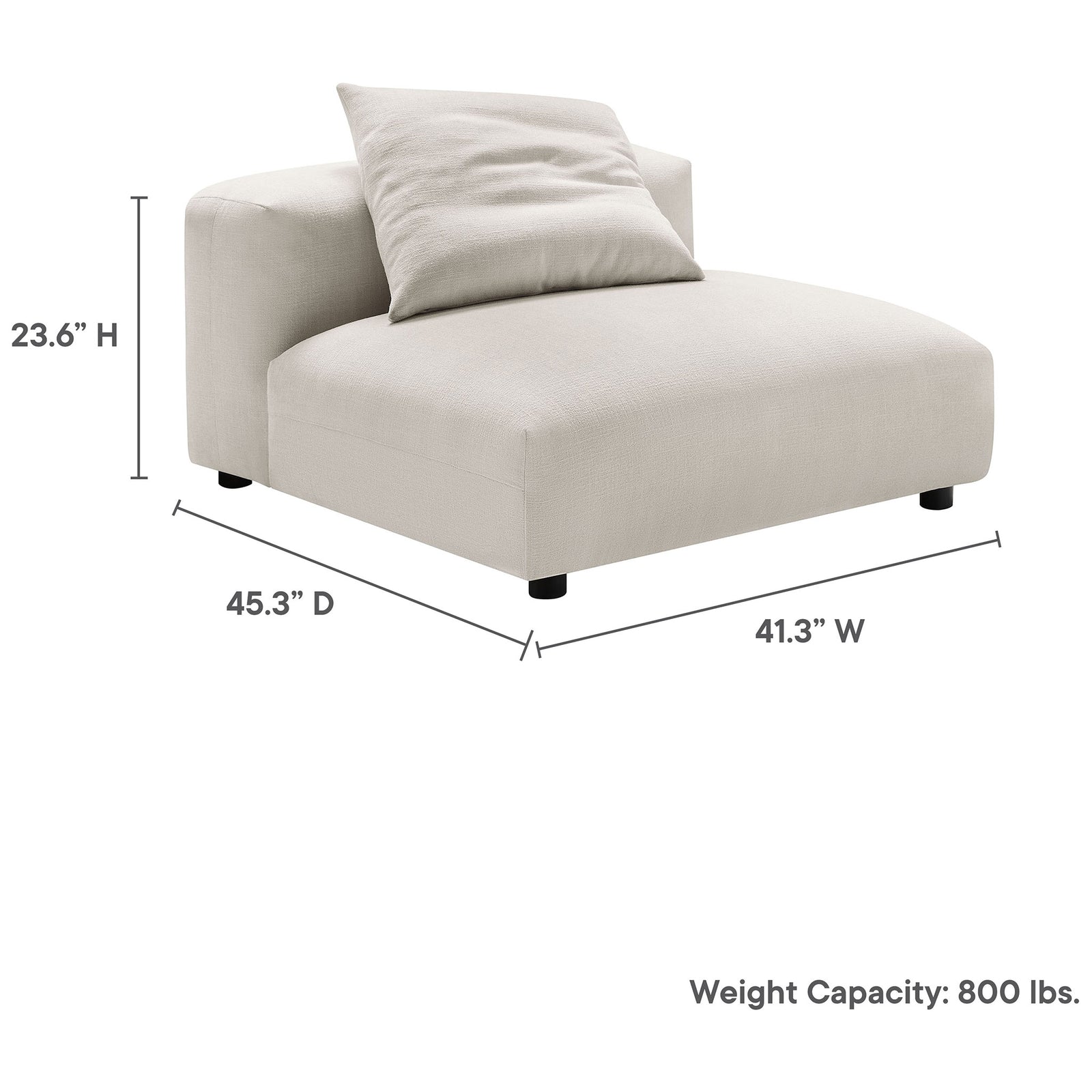 Spacious proportions and 800 lb capacity for versatile lounge seating. || EEI-6885-SAL || dimension_studio