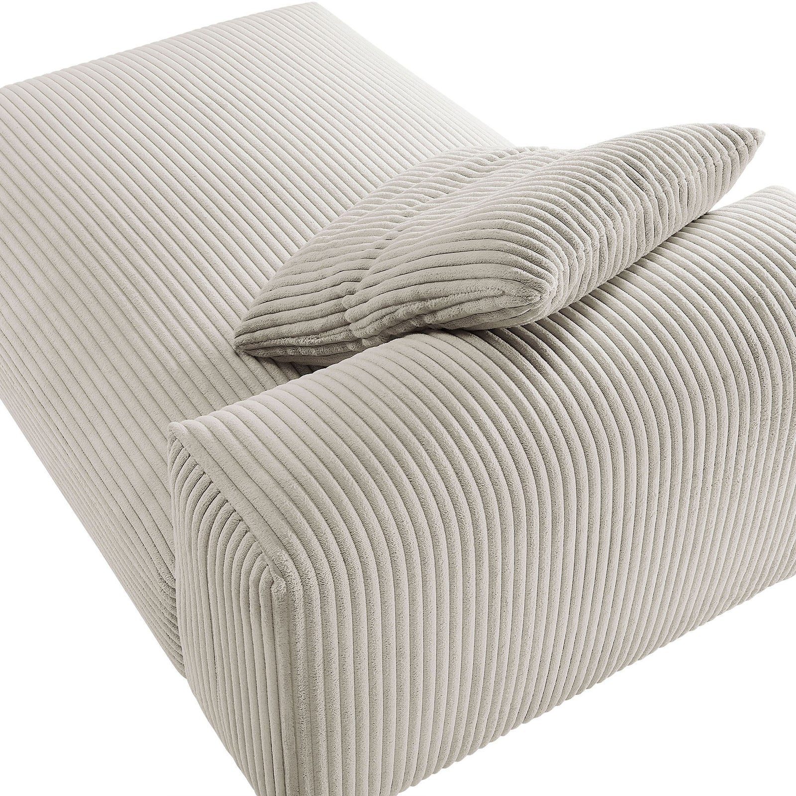 Wide-wale corduroy and cushy pillow highlight the rich texture and softness || EEI-6886-ALM || detail_studio