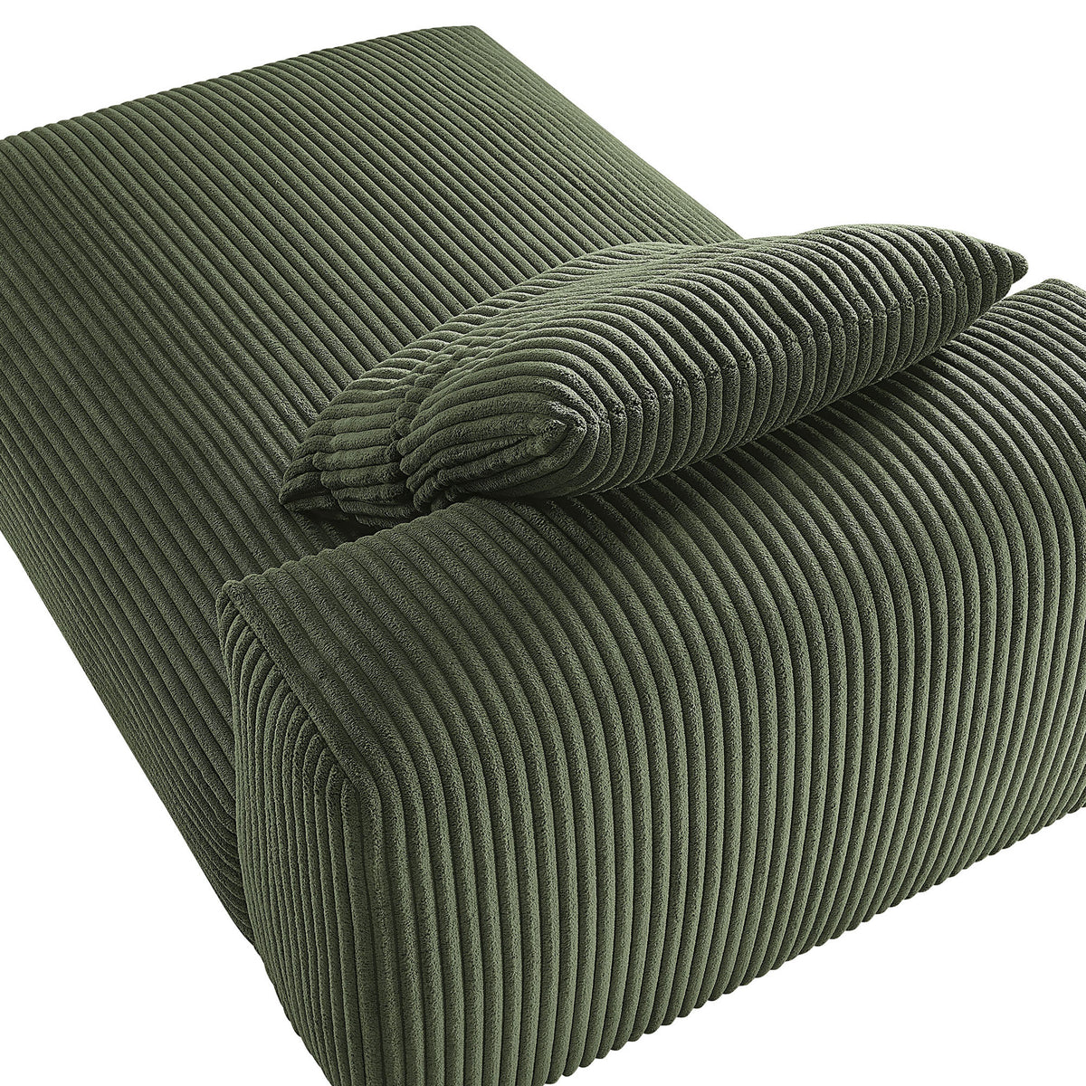 Soft wide-wale corduroy texture and plush cushioning with matching pillow detail || EEI-6886-FRN || detail_studio