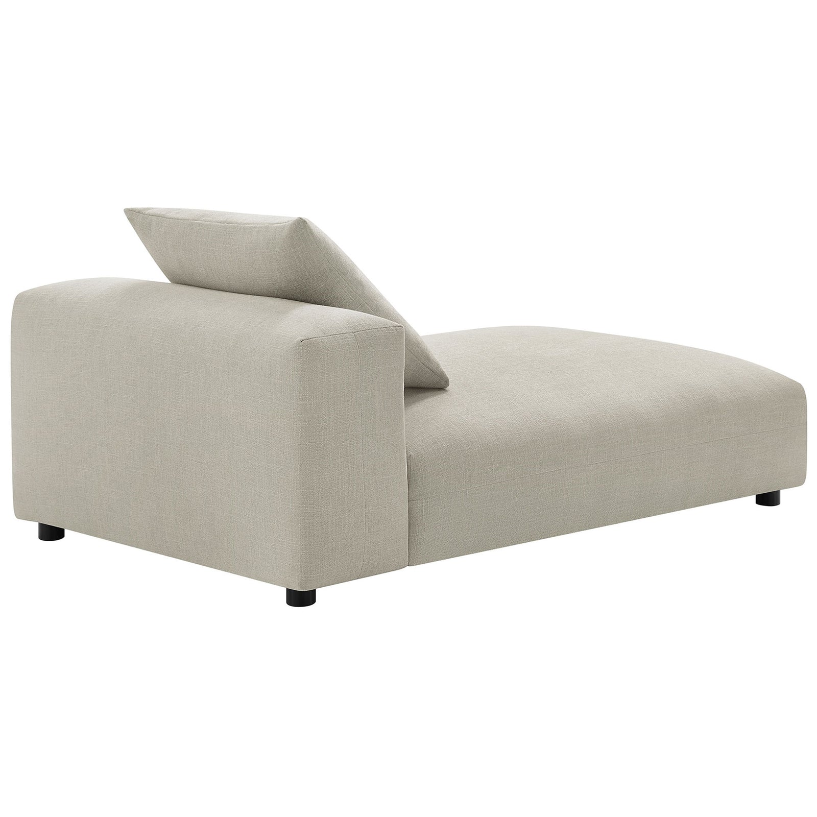 Gently rounded backrest and smooth contours create a cozy, modern chaise silhouette || EEI-6887-LIN || back_angle_studio