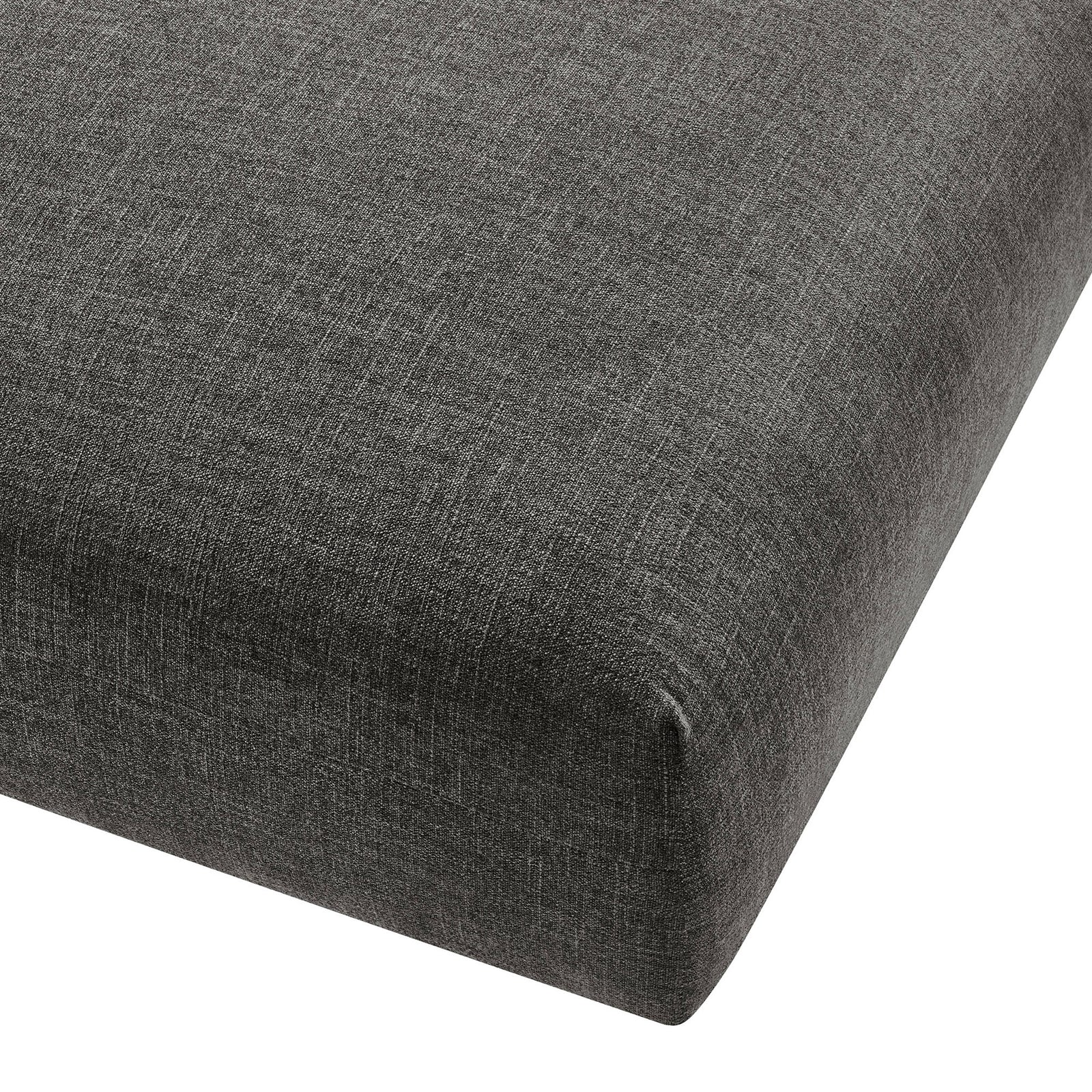 Charcoal ottoman cushion highlighting the soft texture and subtle heathered weave || EEI-6889-CHA || detail_studio