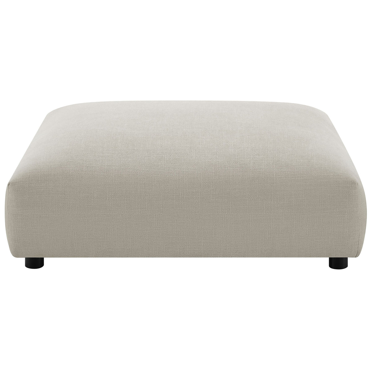 Oversized linen modular ottoman with smooth, low profile and rounded corners for relaxed modern lounging || EEI-6889-LIN || front_studio