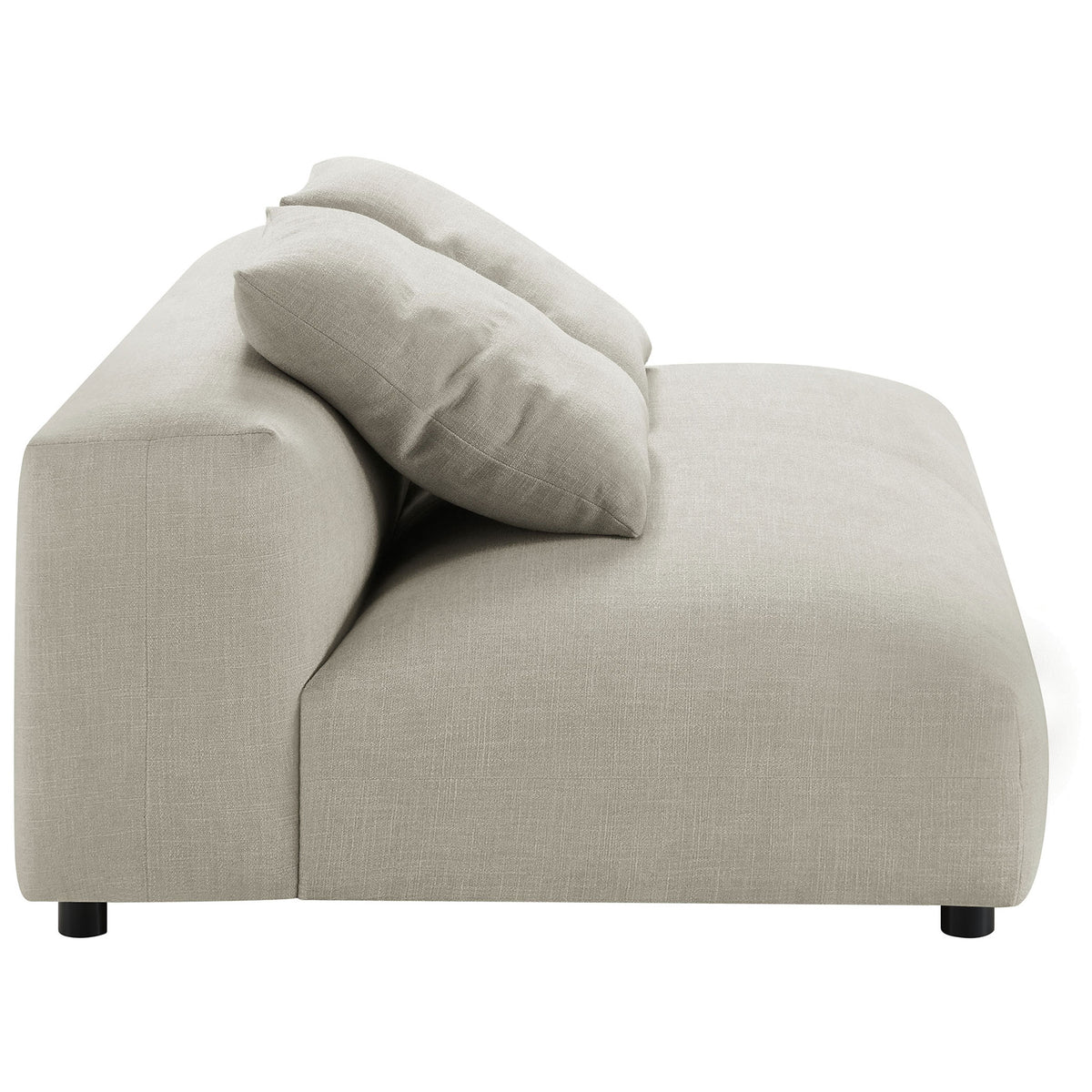 Low-profile linen loveseat with gently sloped backrest and compact legs for a streamlined, modern look || EEI-6891-LIN || side_studio