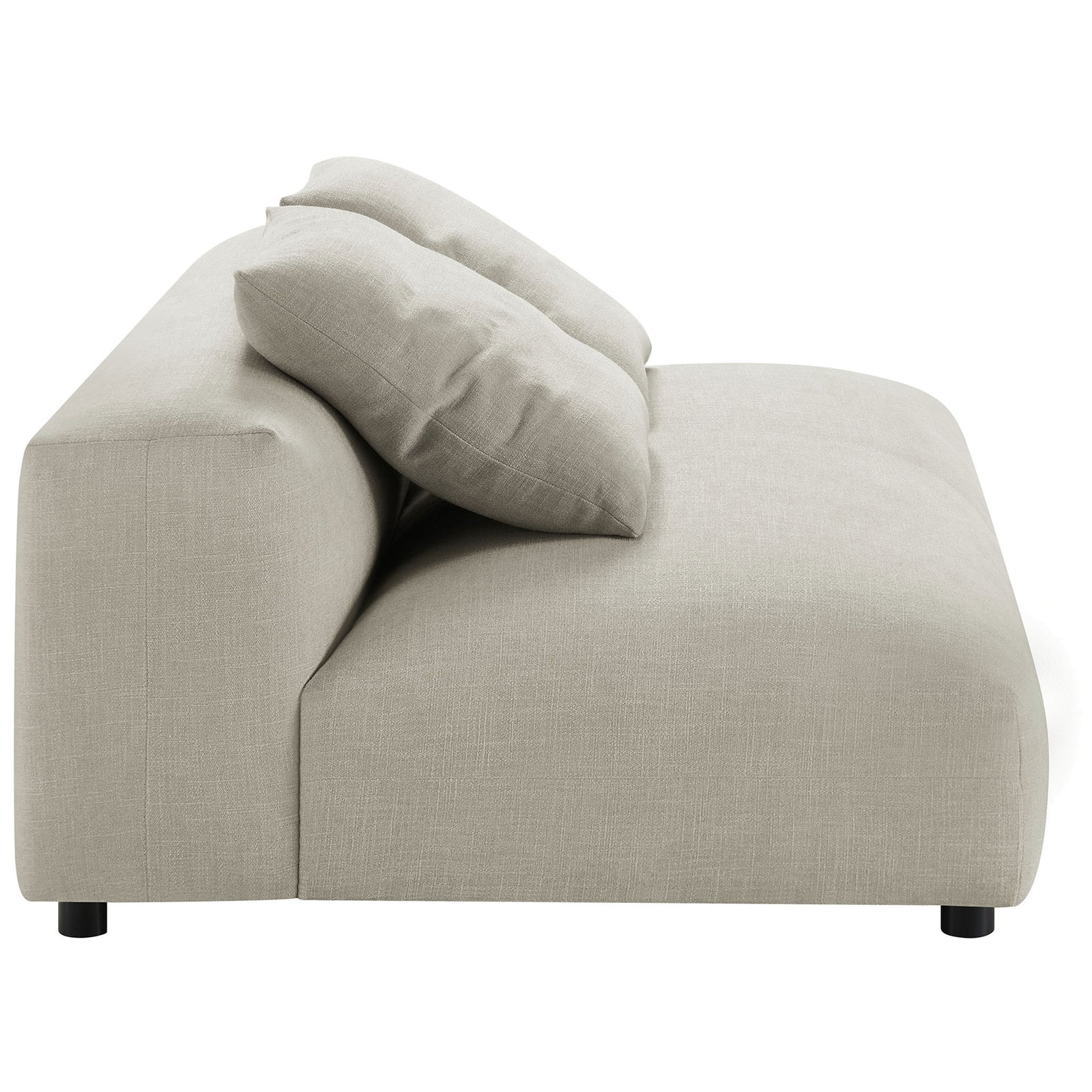 Low-profile linen loveseat with gently sloped backrest and compact legs for a streamlined, modern look || EEI-6891-LIN || side_studio