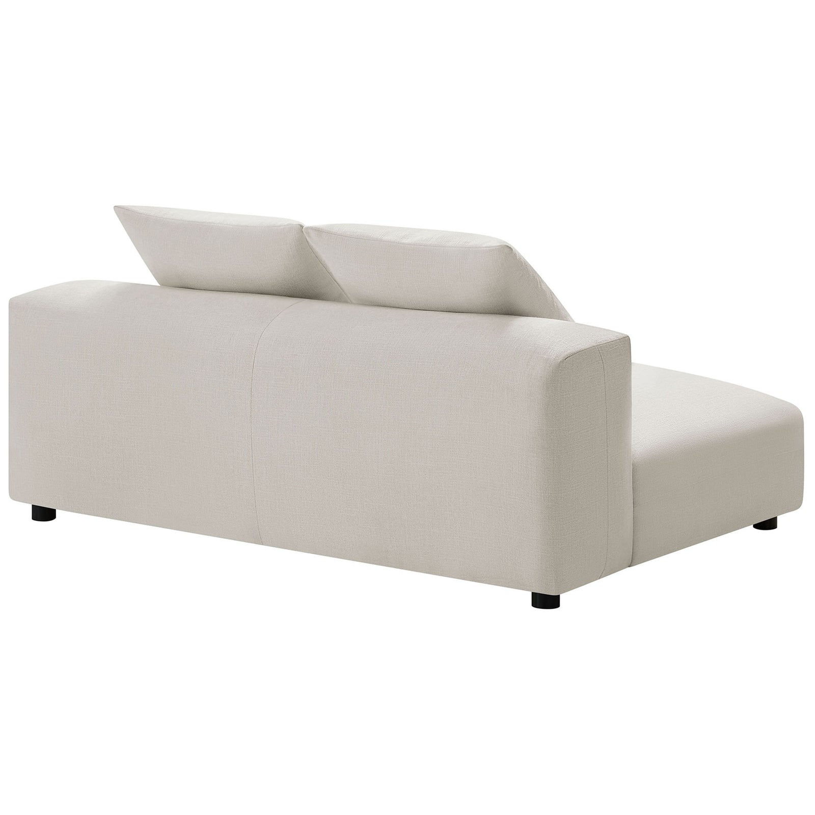 Clean upholstered back and rounded corners create a sculpted, modern silhouette in salt fabric || EEI-6891-SAL || back_angle_studio