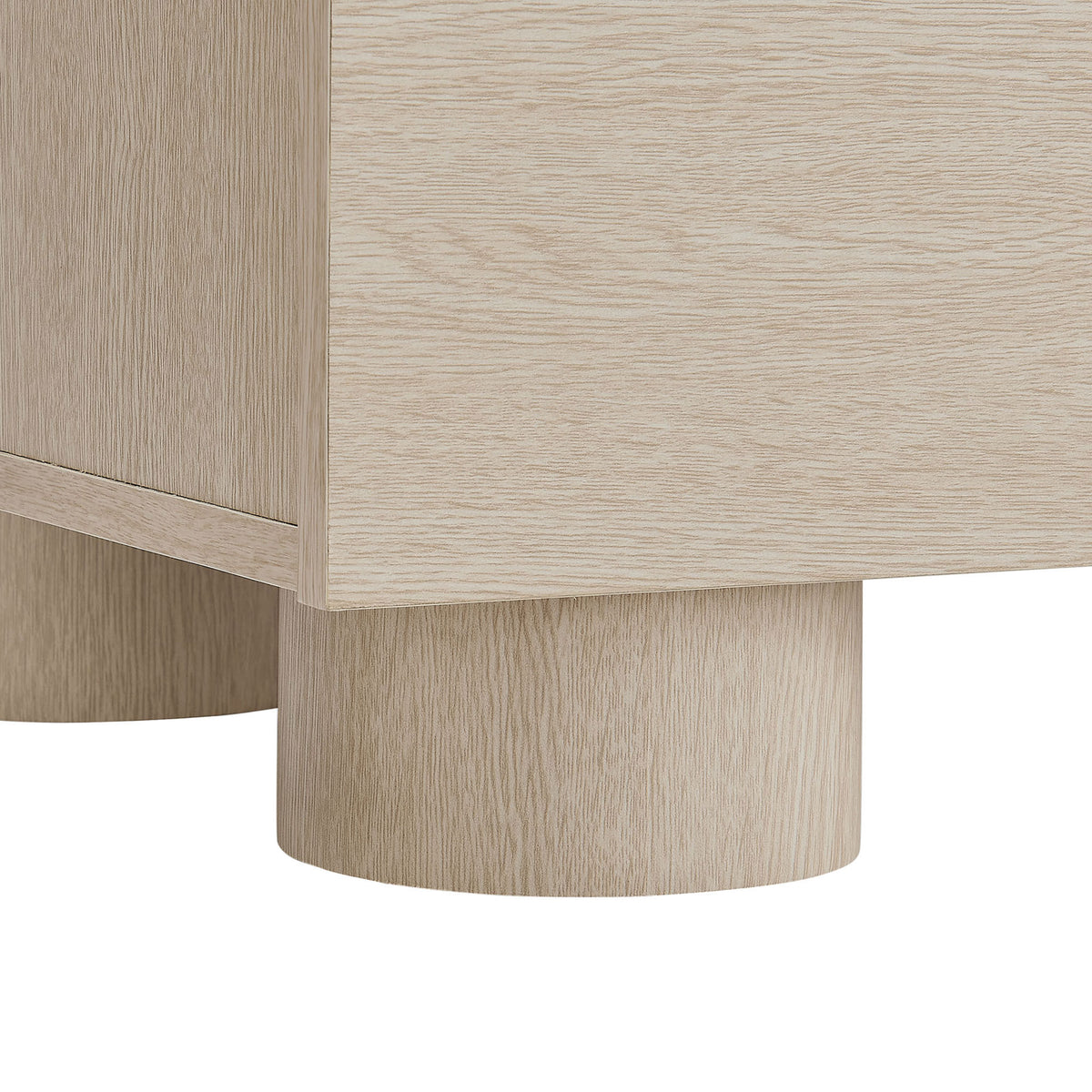 Rounded block legs with matching wood grain support the Sonnet sideboard with a grounded, modern look. || EEI-6892-ASH || leg_studio