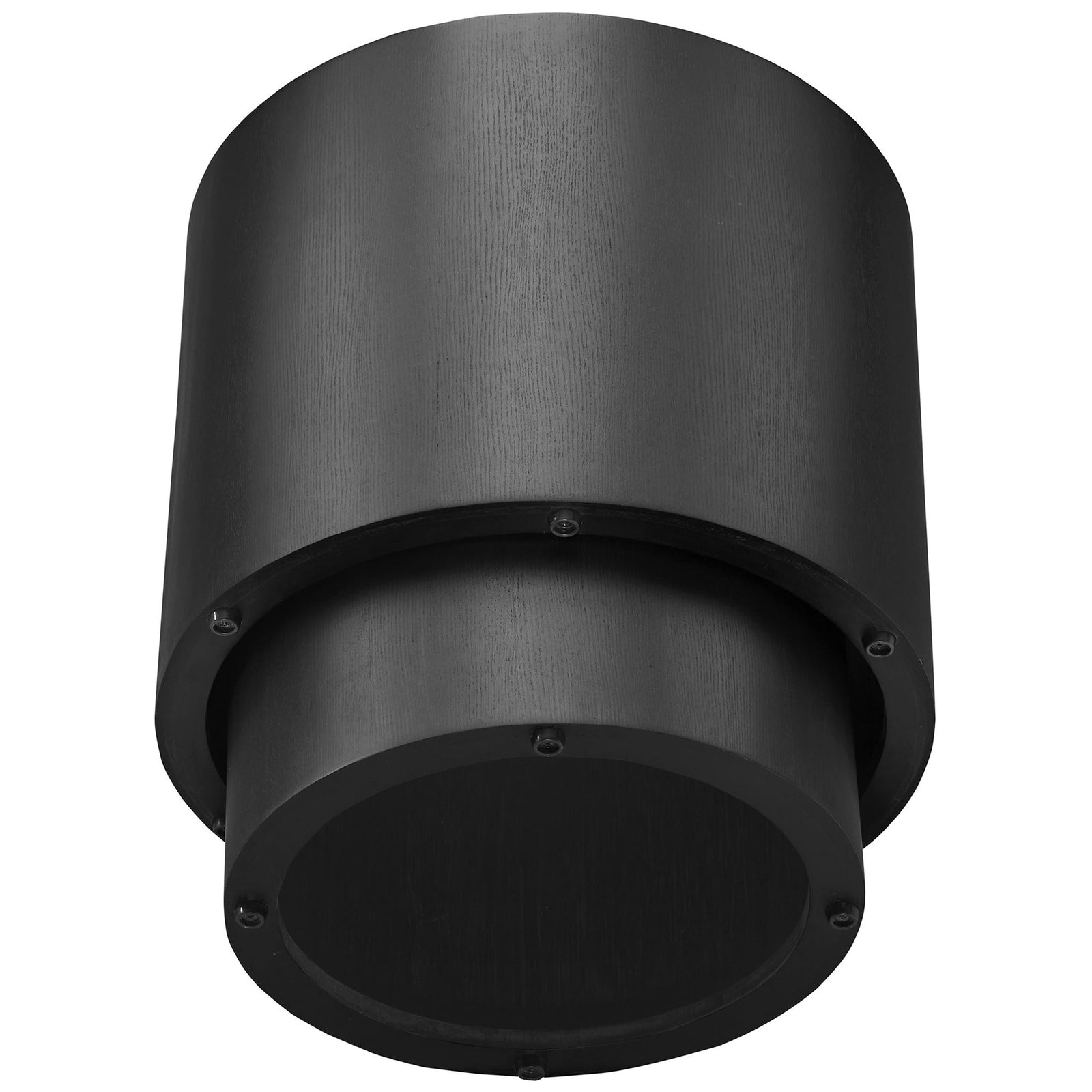 Stackable drum design with protective felt backing and non-marking glides for easy nesting || EEI-6893-BLK || leg_studio