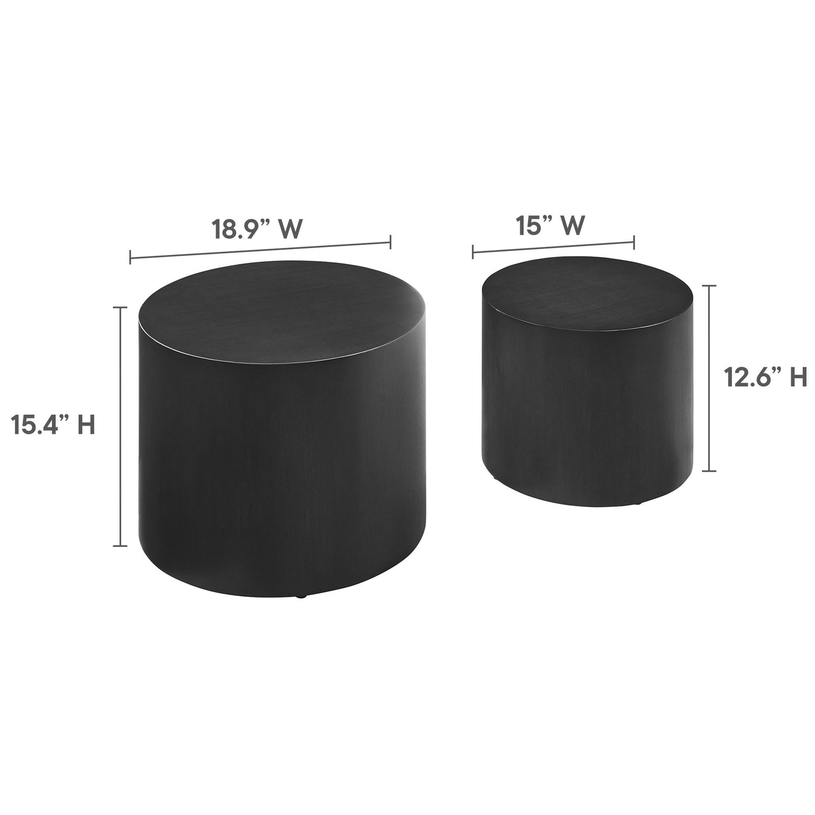 Sized for versatility with larger and smaller tables that layer easily in modern spaces || EEI-6893-BLK || dimension_studio