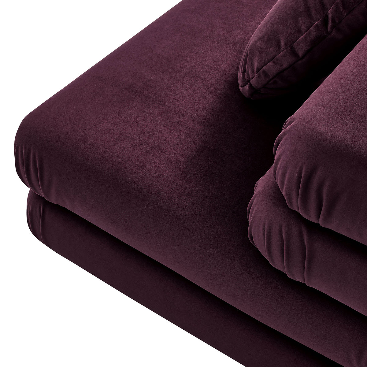 Soft performance velvet shows a smooth, plush hand with neatly gathered seams || EEI-6896-MUL || detail_studio