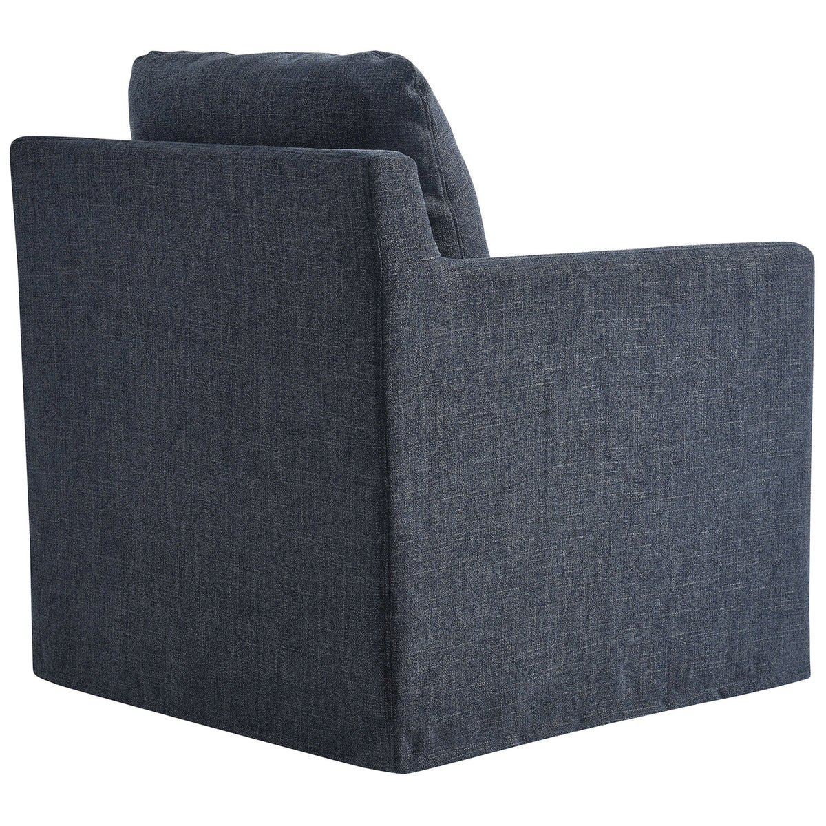 Crisp slate blue slipcover wraps the back in a clean, seamless look || EEI-6910-SLB || back_angle_studio