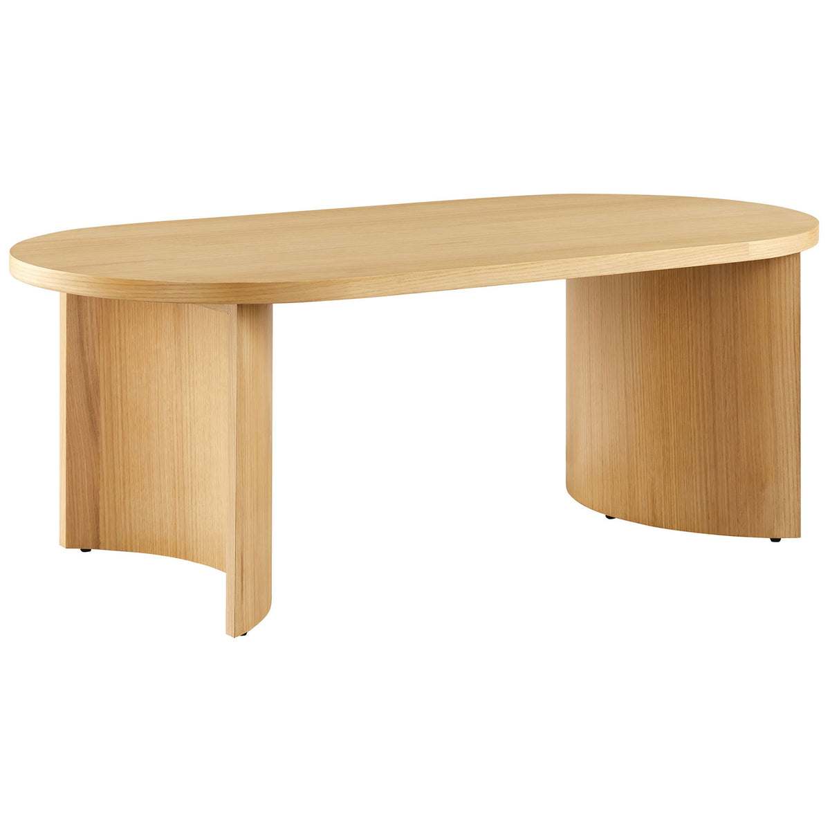 Reversible arched legs create a customizable silhouette in natural oak || EEI-6911-OAK || front_angle_studio