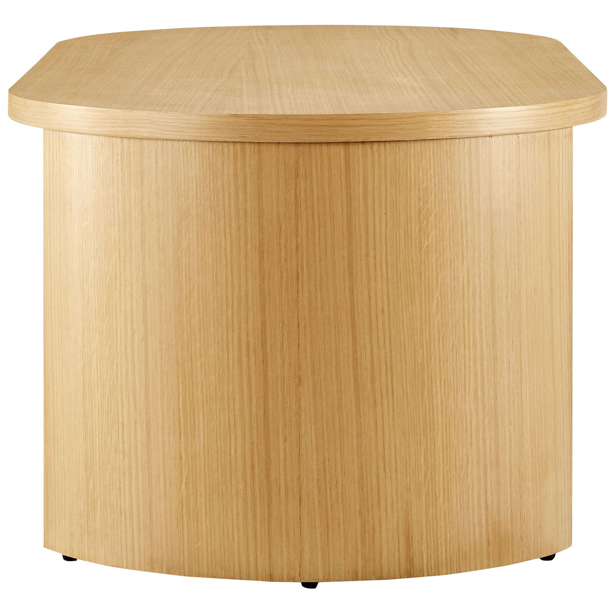 Curved end panel accentuates the table's graceful oval form || EEI-6911-OAK || side_studio