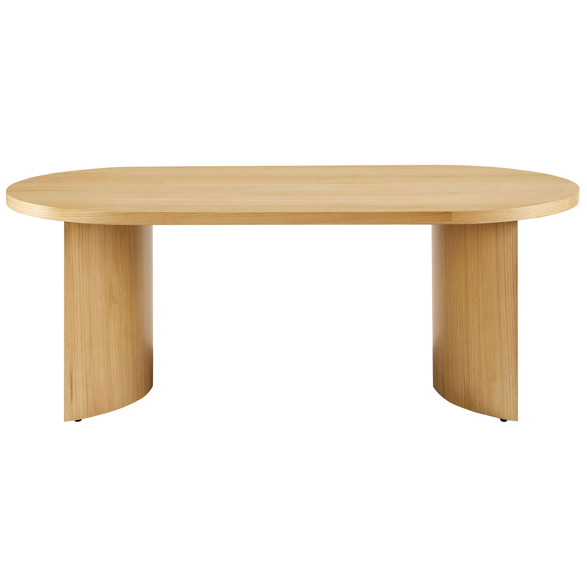 Streamlined oval table with curved end panels and a clean, modern profile || EEI-6911-OAK || front_studio