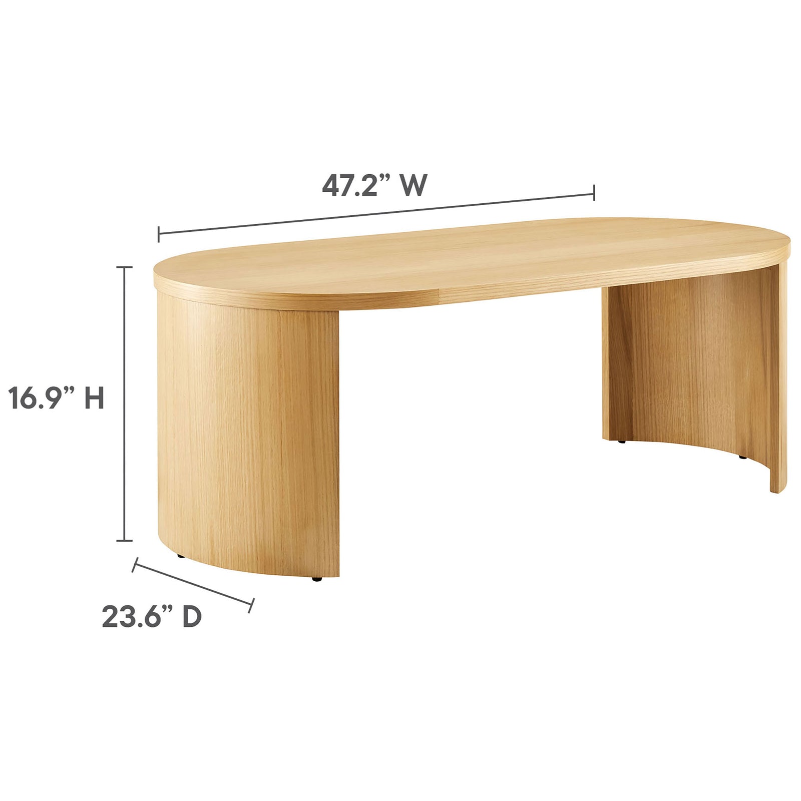 Overall dimensions: 47.2 in W x 23.6 in D x 16.9 in H || EEI-6911-OAK || dimension_studio