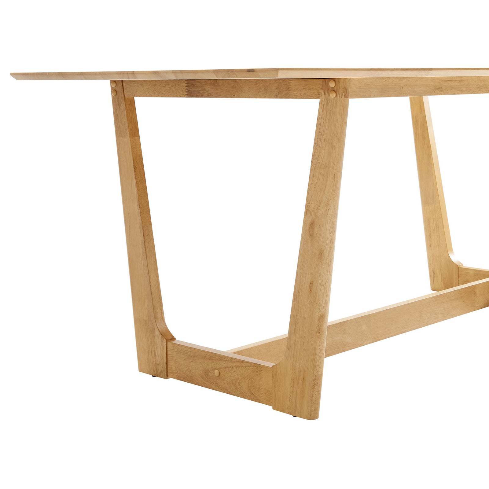 Sleek beveled tabletop pairs with sculpted U shaped legs for a light airy look || EEI-6914-NAT || leg_studio