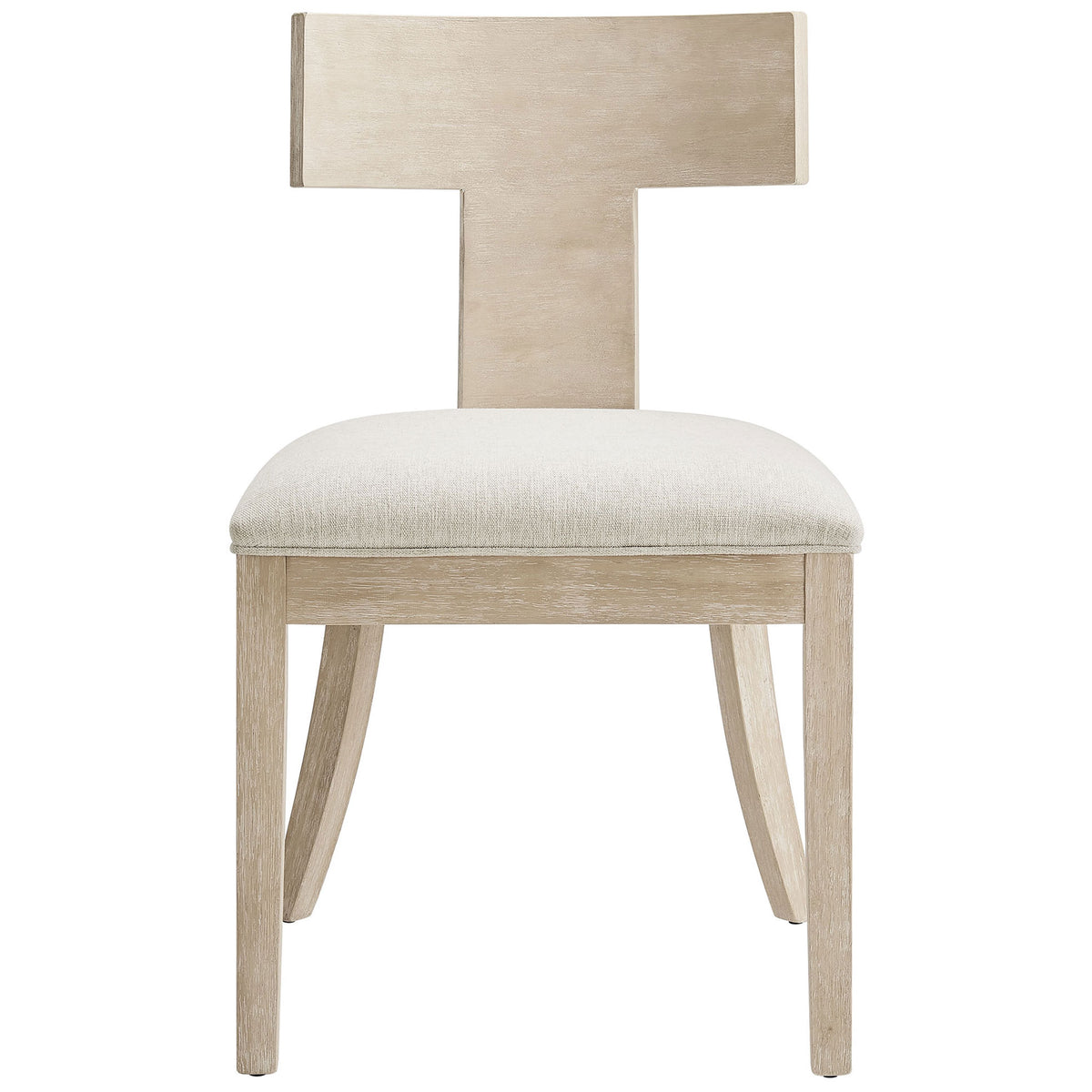 Peregrine dining chair with curved wood back and natural ivory upholstered seat || EEI-6923-NAT-HEI || front_studio