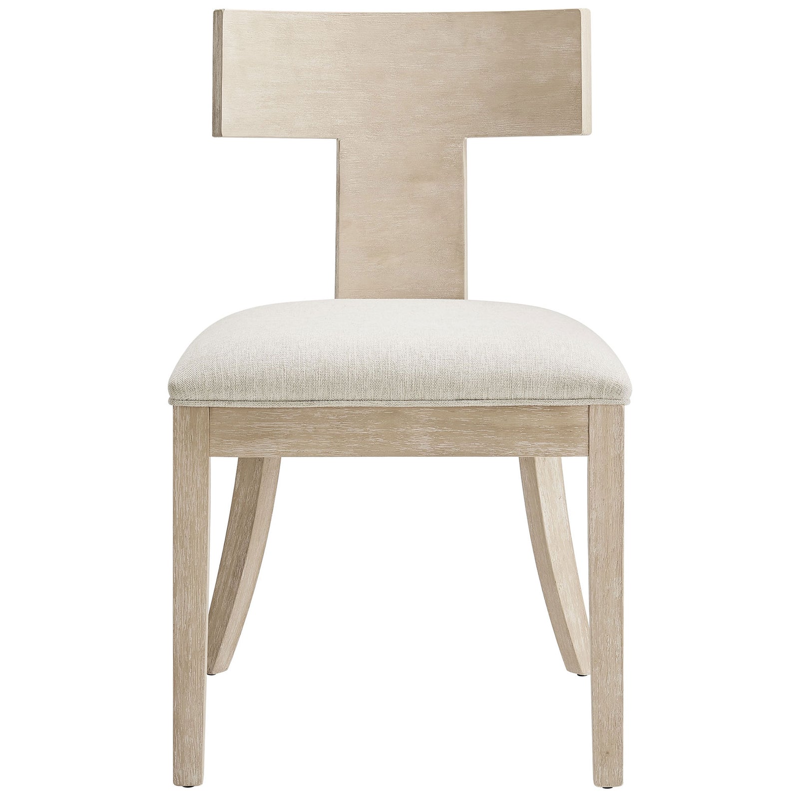 Peregrine dining chair with curved wood back and natural ivory upholstered seat || EEI-6923-NAT-HEI || front_studio