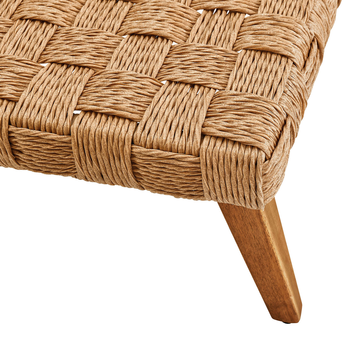 Close-up of the textured basket-weave rattan pattern with warm natural color variation || EEI-6926-NAT || swatch_studio