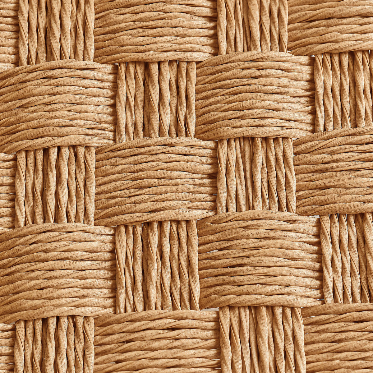 Detailed view of tightly woven synthetic rattan strands creating a durable, all-weather surface || EEI-6926-NAT || swatch_studio
