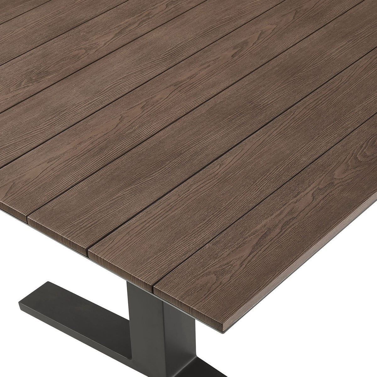 Gray wash slatted tabletop highlights realistic faux wood grain and smooth, low-maintenance finish. || EEI-6948-GWA-GRY || swatch_studio