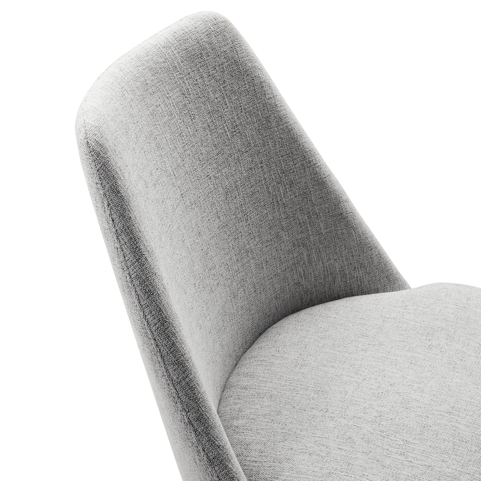 Textured heathered gray upholstery and thick cushioned seat create soft, supportive everyday seating || EEI-6953-BLK-HLG || detail_studio