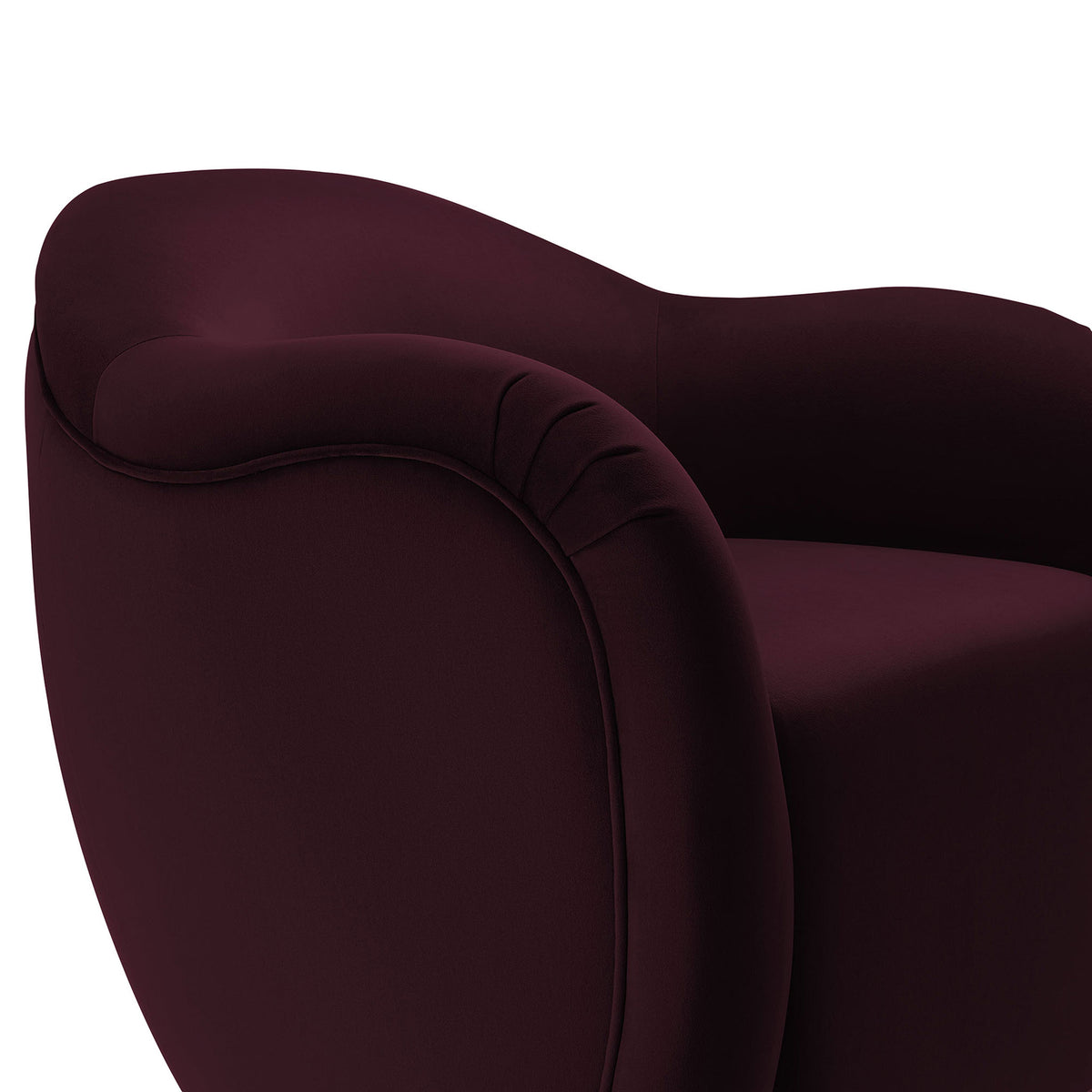 Velvet upholstery with refined contour stitching along the arm. || EEI-6959-MUL || detail_studio