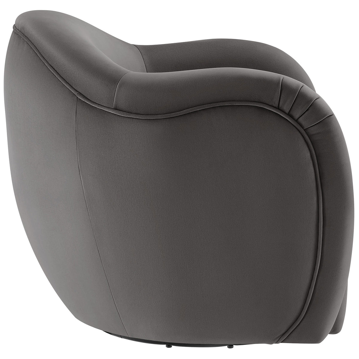 Sculpted backrest with contour stitching highlights the chair's flowing storm gray lines || EEI-6959-STG || back_angle_studio