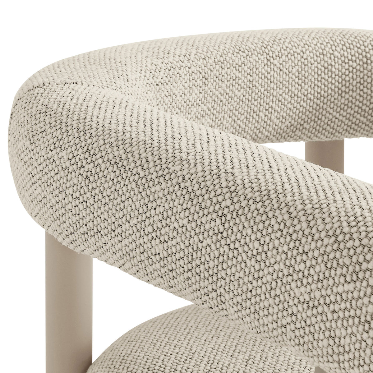 Ivory textured performance fabric tightly woven over the rounded back cushion for inviting comfort || EEI-6979-IVO-TAU || swatch_studio