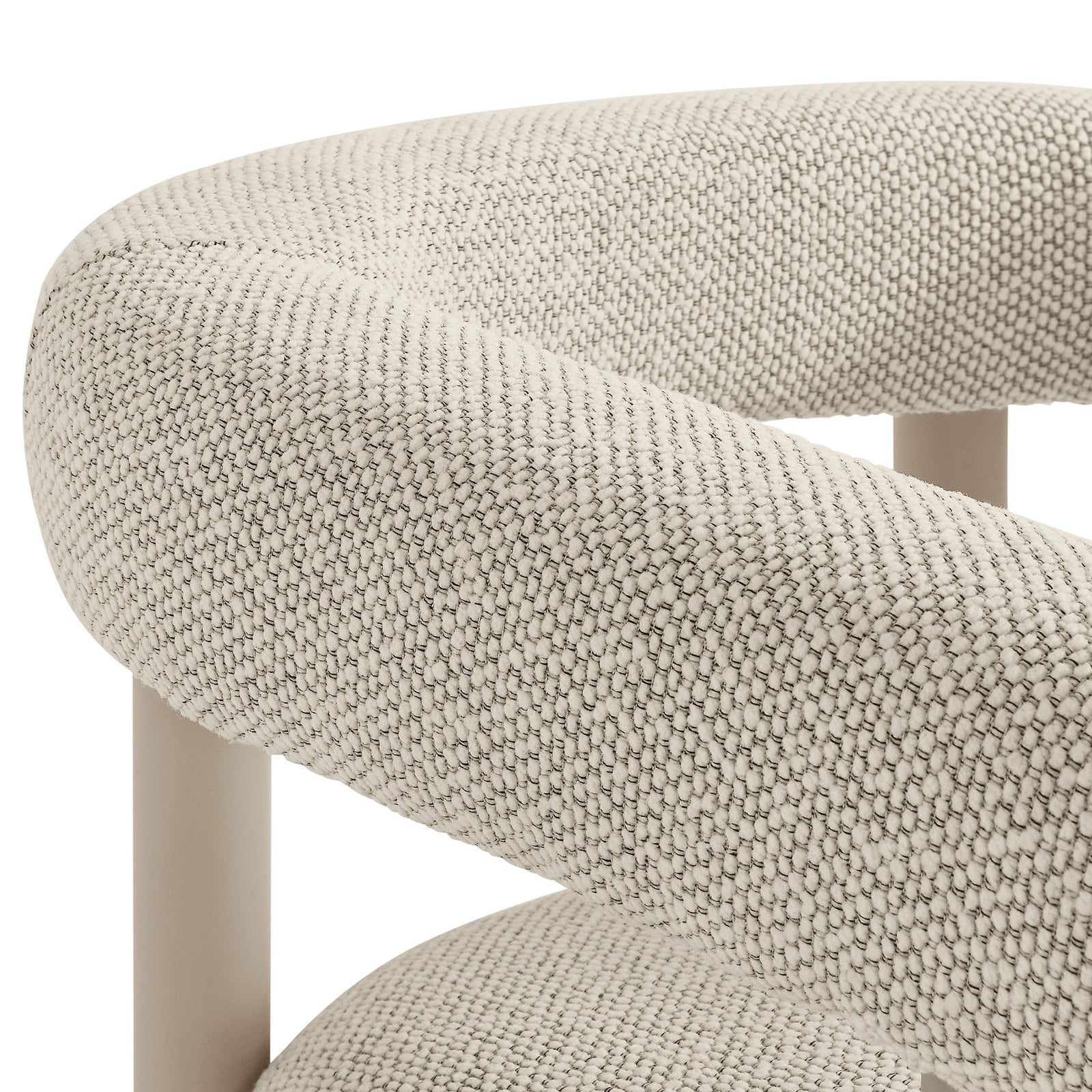 Ivory textured performance fabric tightly woven over the rounded back cushion for inviting comfort || EEI-6979-IVO-TAU || swatch_studio