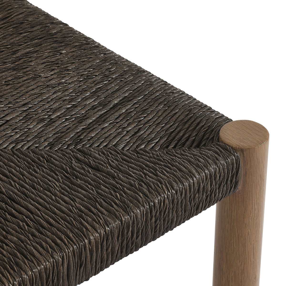 Dark synthetic rattan seat weave creates a refined, dimensional texture across the surface || EEI-6983-WAL || swatch_studio