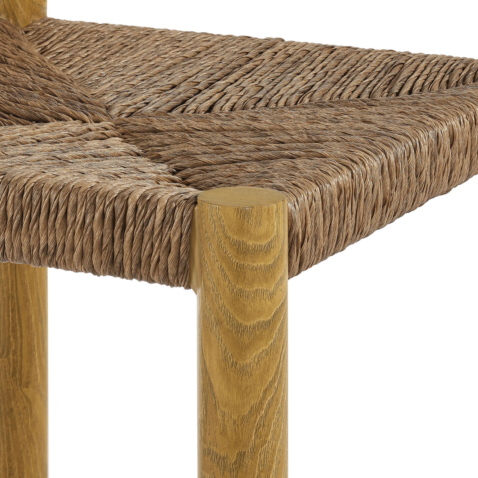 Synthetic rattan fibers are tightly woven over the seat corner for strength and visual depth || EEI-6984-NAT || swatch_studio
