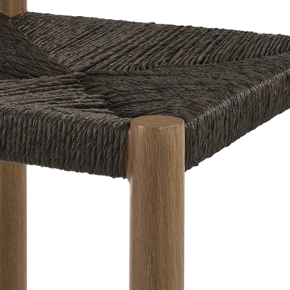 Tightly knit dark rattan seat strands form a durable, comfortable bar perch || EEI-6984-WAL || swatch_studio
