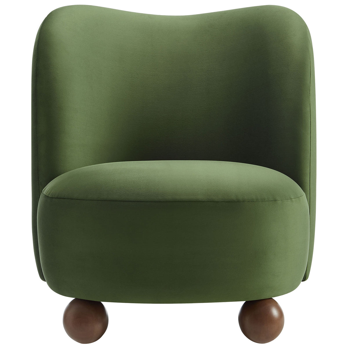 Stain-resistant performance velvet with generous cushioning and rounded contours || EEI-6990-MOG-WAL || front_studio
