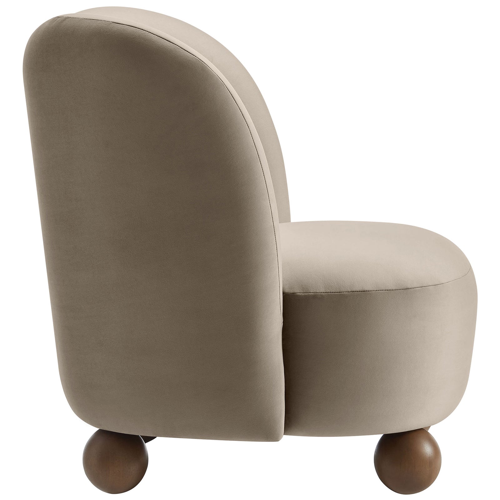 Low-profile silhouette and generous seat cushion wrapped in performance velvet || EEI-6990-TAU-WAL || side_studio