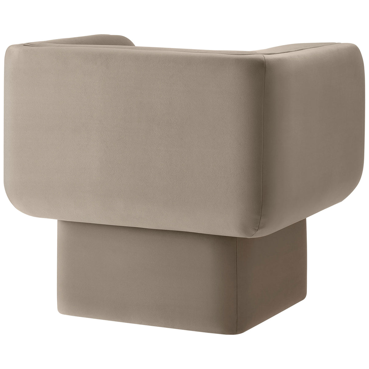 Seamless back with tailored French piping highlights the chair's smooth, modern curves. || EEI-6995-TAU || back_angle_studio
