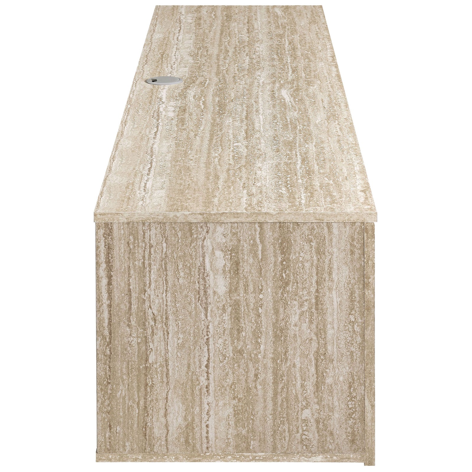Slim rectangular wall-mounted console emphasizing its streamlined floating design || EEI-7006-TRA || side_studio