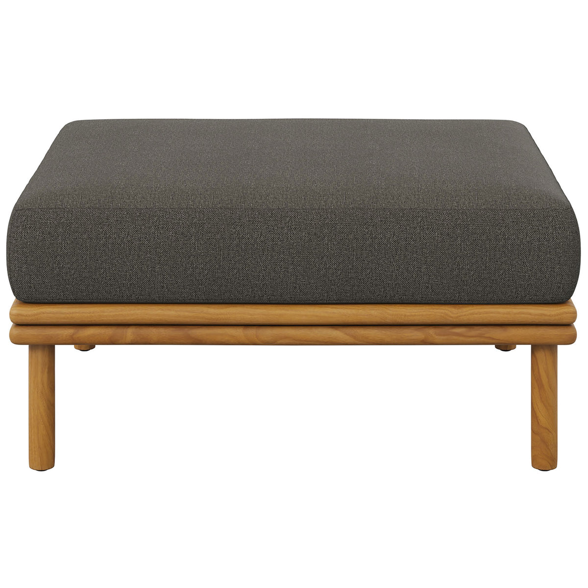 Wide, low-profile ottoman invites relaxed lounging while complementing contemporary outdoor furniture. || EEI-7009-NAT-FLI || front_studio