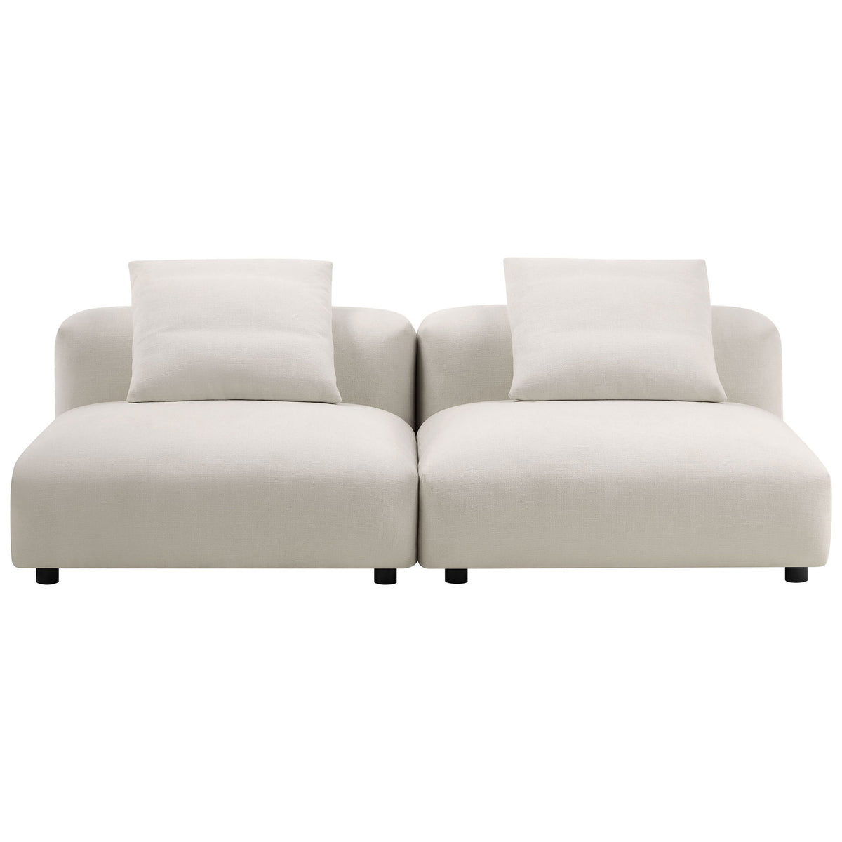 Solace modular 2-piece salt fabric sofa with deep plush seats and matching pillows || EEI-7037-SAL || front_multi_studio
