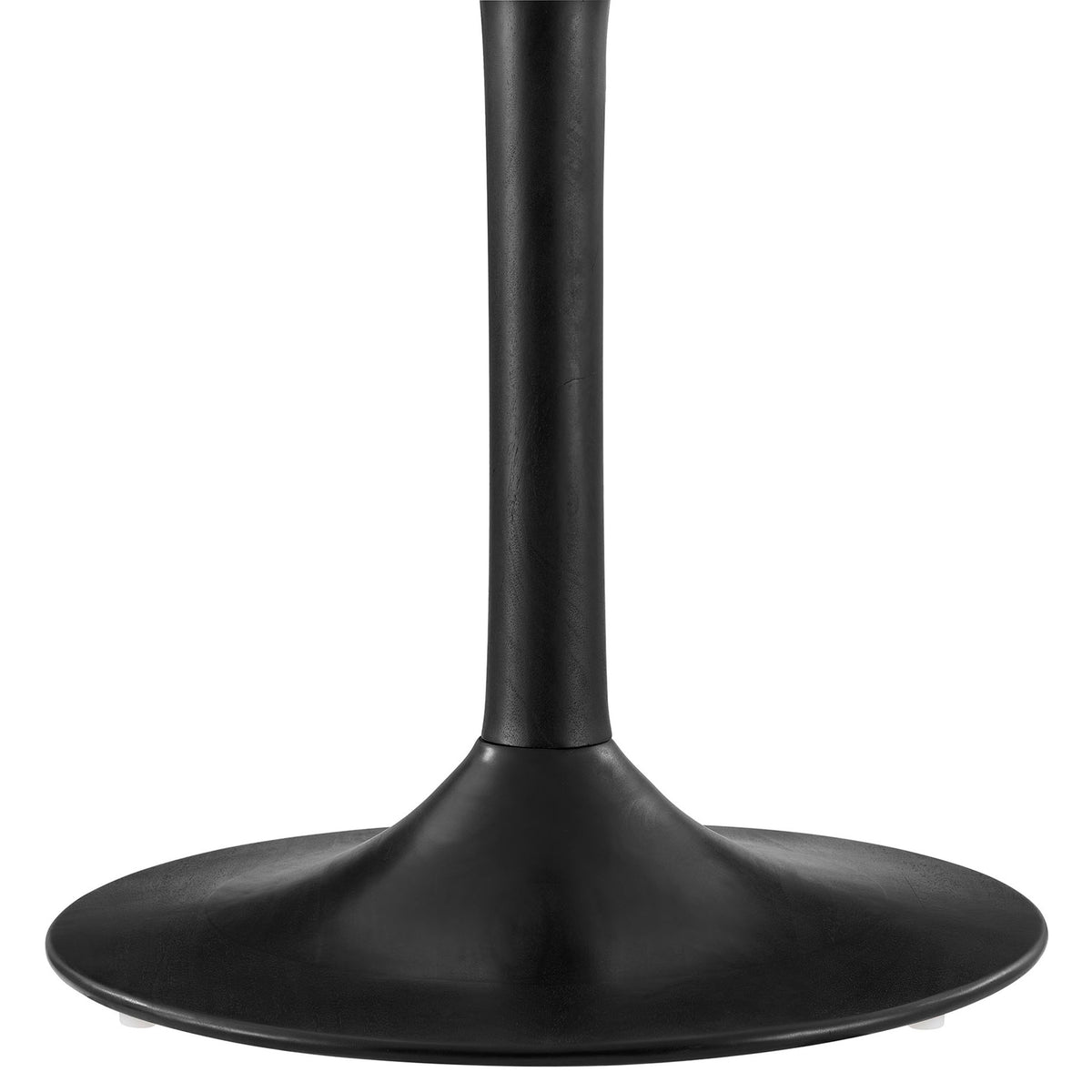 Sculpted black pedestal base with smooth curves and wide round foot for stable support || EEI-7051-BLK || leg_studio