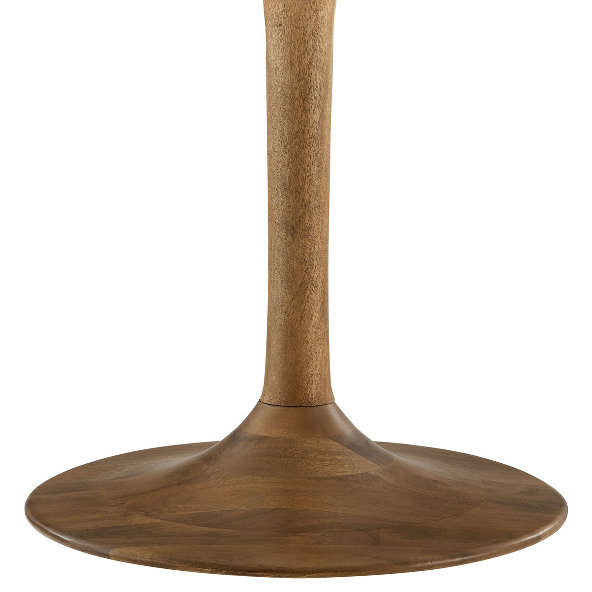 Tapered tulip pedestal base and rounded foot highlighting the sculptural silhouette of the table || EEI-7051-NAT || leg_studio