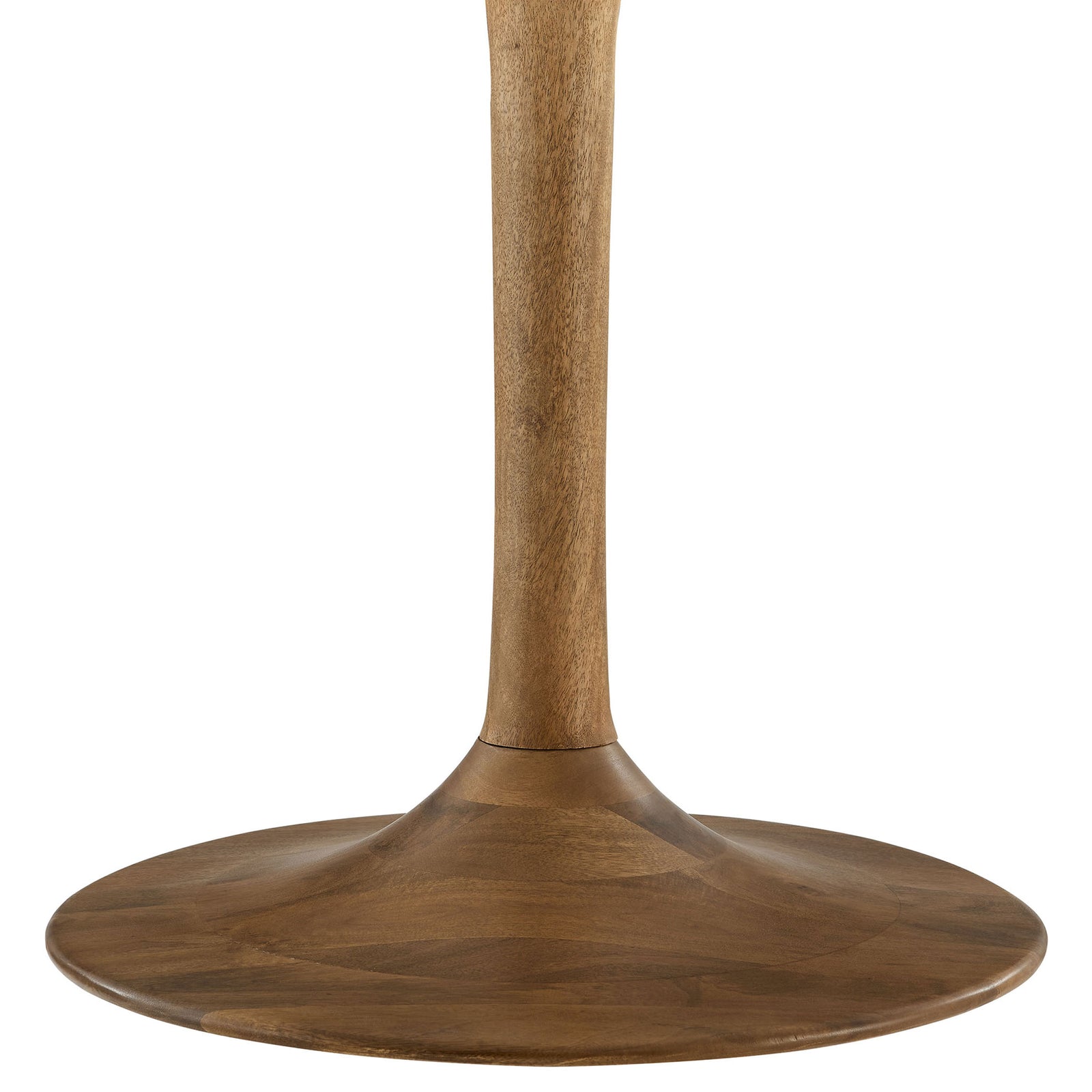 Tapered tulip pedestal base and rounded foot highlighting the sculptural silhouette of the table || EEI-7051-NAT || leg_studio