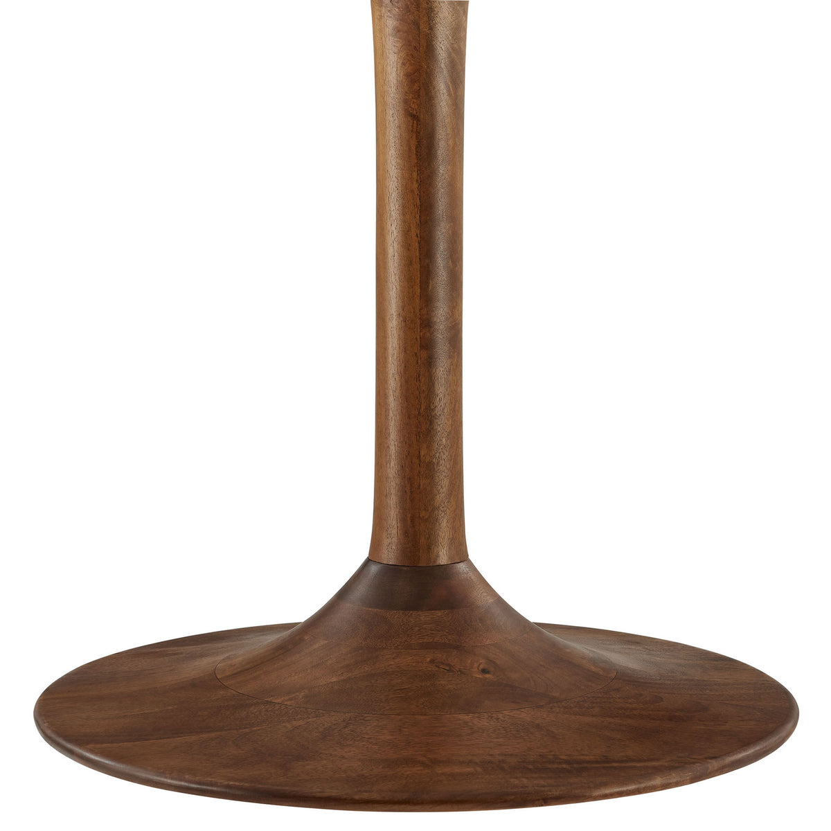 Gracefully tapered pedestal stem flows into a sturdy round base for stable, sculptural support. || EEI-7051-WAL || leg_studio