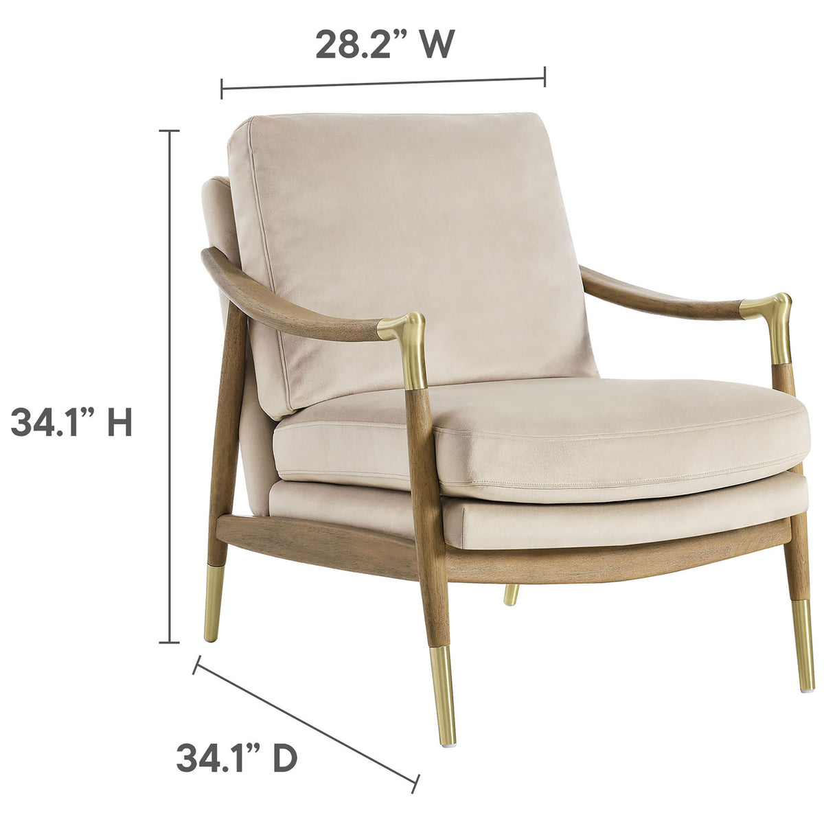 Generous seat and balanced proportions offer lounge-worthy comfort in a compact, mid-century silhouette || EEI-7056-ALM-WAL || dimension_studio
